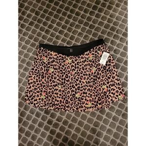 NWT Torrid Betsey Johnson Mesh Leopard Skirt Bikini Bottom 2X